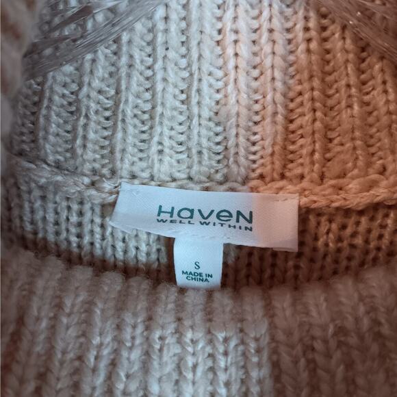 EUC Haven Well Within Beige Cowl Neck Long Sleeve Sweater Sz S - Picture 2 of 5